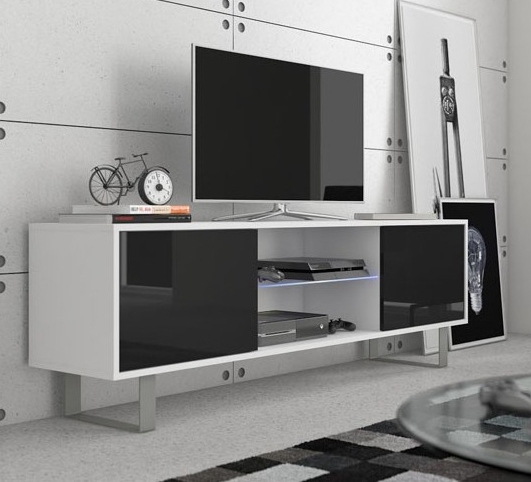 tv-stolik-king-02--v-modernom-vzhlade-biela-cierny-lesk.